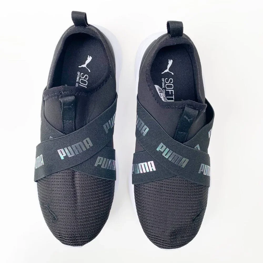 Puma Essential Black Comfort Slip On Sneaker Shoes Size 5Y / 6.5-7 Women - Picture 4 of 13